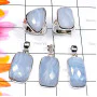 Blue lace Agate O - BLC997-Blue Lace Agate 925 Silver 2 Pcs Ring n 3 Pcs Pendant Who