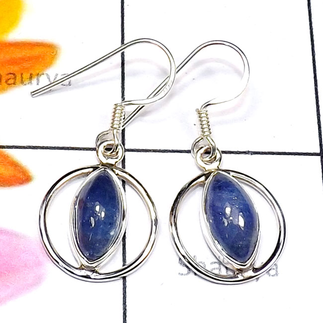 Tanzanite C - SDE836-Cab Gemstone Made in 925 Silver Lightweight Designer Earr