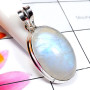 Rainbow Moonstone E - RNB995-Sterling 925 Silver Cab Rainbow Moonstone Gemstone Handma
