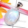 Rainbow Moonstone O - RNB995-Sterling 925 Silver Cab Rainbow Moonstone Gemstone Handma