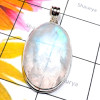 Rainbow Moonstone A - RNB992-925 Plain Silver Rainbow Moonstone Cab Stunning Pendant