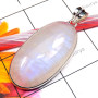 Rainbow Moonstone E - RNB992-925 Plain Silver Rainbow Moonstone Cab Stunning Pendant