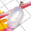 Rainbow moonstone H - RNB992-925 Plain Silver Rainbow Moonstone Cab Stunning Pendant