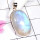 Rainbow moonstone O - RNB992-925 Plain Silver Rainbow Moonstone Cab Stunning Pendant