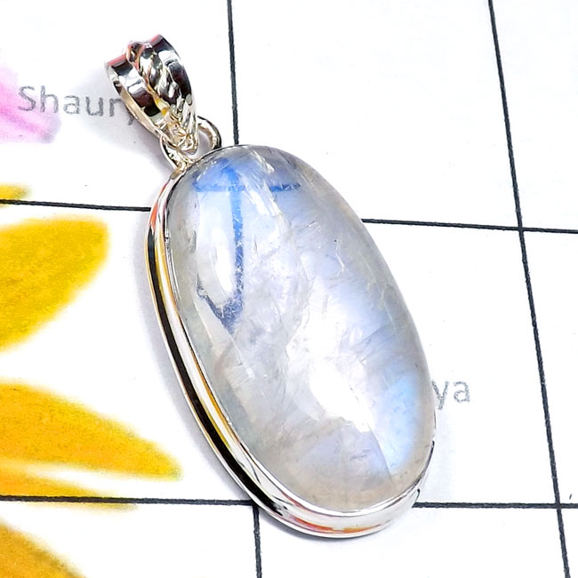 Rainbow Moonstone B - RNB991-Cab Rainbow Moonstone 925 Silver Manufacturer Wholesale P