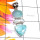 Larimar C - ISP858-Biwa Pearl with Cut n Cab Gemstone 925 Sterling Silver Fa
