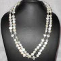 White pearl B - BDN997- Wholesale sterling silver with pearl beads handmade Neck