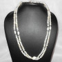 White pearl O - BDN997- Wholesale sterling silver with pearl beads handmade Neck