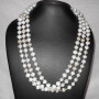 White pearl B - BDN996-Handmade beads Necklaces with 925 sterling silver