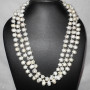 White pearl C - BDN996-Handmade beads Necklaces with 925 sterling silver