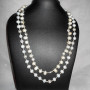 White pearl O - BDN996-Handmade beads Necklaces with 925 sterling silver