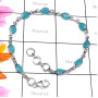 Chalcedony E - SBB924-Semiprecious Cut Gemstone 925 Silver Handmade Bejal Brace