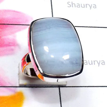 Blue Lace Agate B - BLC992-925 Sterling Silver with Blue Lace Agate Handmade Fantast