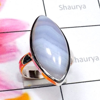 Blue lace Agate A - BLC991-Exclusive 925 Silver Beautiful Blue Lace Agate Fancy Ring