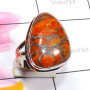 Red Copper Turquoise B - PSR912-Red Copper Turquoise 925 Sterling Silver Handmade Plain R