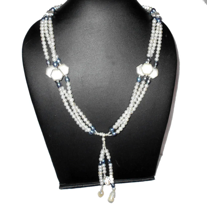 Pearl cab D - BDN993-925 sterling silver with pearl Beads Necklaces wholesale