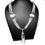 Pearl cab D - BDN993-925 sterling silver with pearl Beads Necklaces wholesale