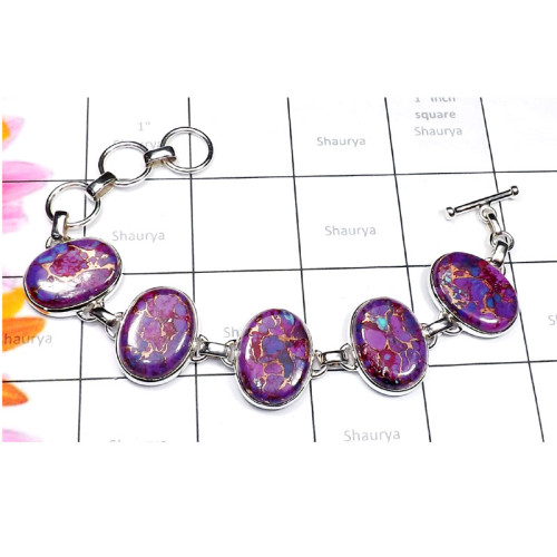 Purple Copper Turquoise A - SPB962-Purple Copper Turquoise 925 Sterling Silver Handmade Fabu