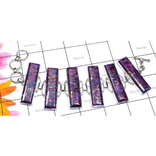 Purple Copper Turquoise G - SPB962-Purple Copper Turquoise 925 Sterling Silver Handmade Fabu