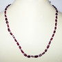 Garnet cut F - BDN976- Genuine gemstone with 925 sterling silver Beads Necklace