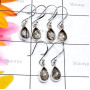 3 Pair Black Rutile A - SVP904-Superior 925 Silver with Black Rutile 3 Pair Trendy Earri
