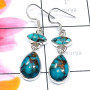 Blue copper Turquoise A - SPE964-Blue Copper, Green, Tibet, n Purple Turquoise 925 Silver