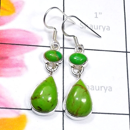 Green Turquoise F - SPE964-Blue Copper, Green, Tibet, n Purple Turquoise 925 Silver Green Turquoise F - SPE964-Blue Copper, Green, Tibet, n Purple Turquoise 925 Silver