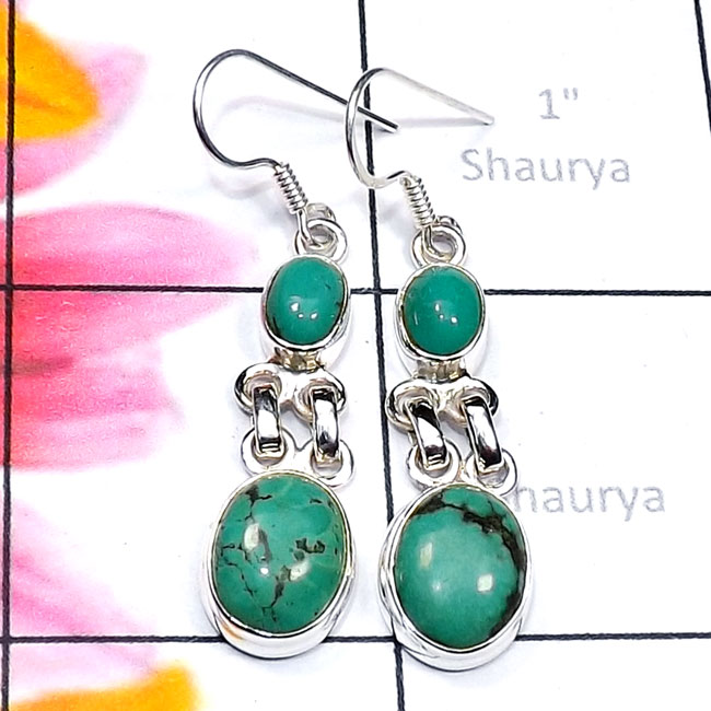 Tibet Turquoise H - SPE964-Blue Copper, Green, Tibet, n Purple Turquoise 925 Silver