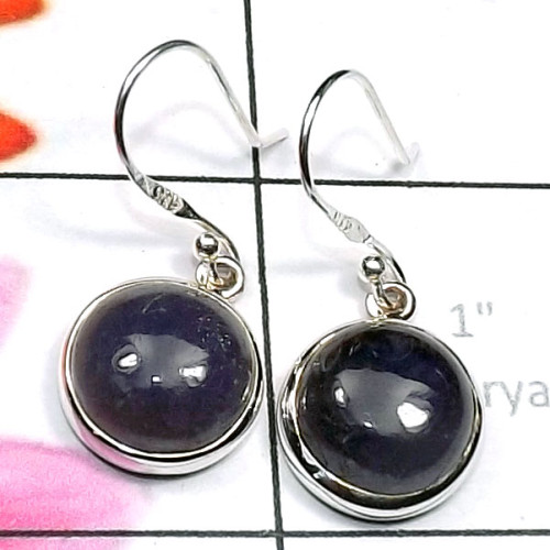 Iolite Cab A - SPE951-Semiprecious Cab Gemstone 925 Plain Silver Round Shape El Iolite Cab A - SPE951-Semiprecious Cab Gemstone 925 Plain Silver Round Shape El
