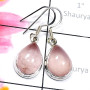 Rose quartz I - SPE945-Semiprecious Cab Gemstone 925 Silver Manufacturer Plain E