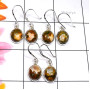 3 Pair Rhyolite E - SVP895-Light Weight Cab Gemstone with 925 Silver 3 Pair Wholesal
