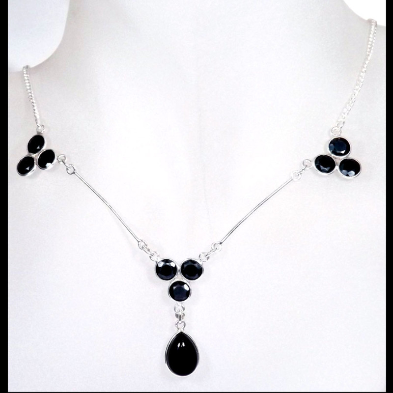 23 inch Hematite G - BZN995-Semiprecious Cut n Cab Gemstone 925 Sterling Silver 23 in 23 inch Hematite G - BZN995-Semiprecious Cut n Cab Gemstone 925 Sterling Silver 23 in