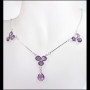 23 inch Amethyst O - BZN995-Semiprecious Cut n Cab Gemstone 925 Sterling Silver 23 in