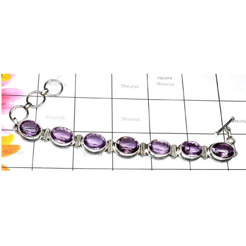 Amethyst cut H - SPB956-Fancy Shape Amethyst Cut 925 Silver Manufacturer Handmade