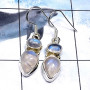 Rainbow Moonstone B - SPE941-Cab Rainbow Two Stone 925 Silver Manufacturer Trendy Earr