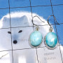 Larimar B - LDS988-Larimar Cab with 925 Sterling Silver Wholesale Plain Earr