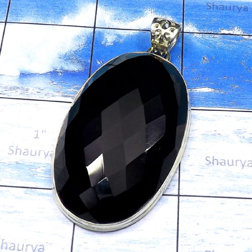 Black onyx Cut E - FSP992-Genuine Cut n Cab Free Size Gemstone Stunning Pendant