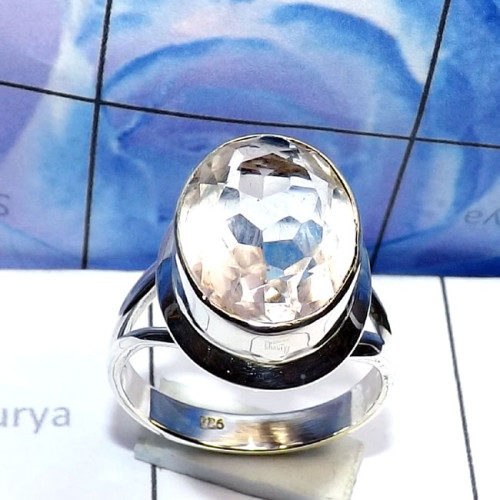 Crystal D - PSR895-Crystal Cut with Superior 925 Silver Fabulous Ring