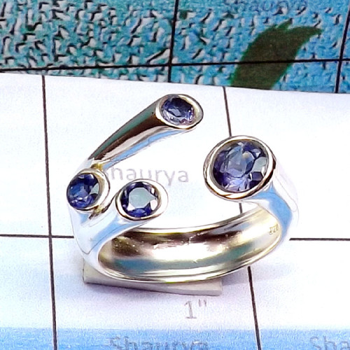 Iolite H - SCR908-925 Sterling Silver Manufacturer Genuine Cut Gemstone Fab Iolite H - SCR908-925 Sterling Silver Manufacturer Genuine Cut Gemstone Fab