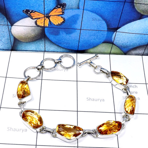 Citrine O - SPB925-Fancy Shape Cut Citrine 925 Silver Manufacturer Elegant B
