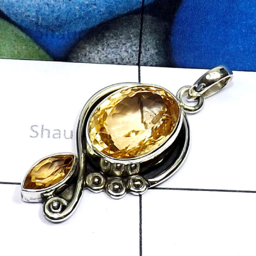 Citrine O - SD756-Genuine Cut n Cab Gemstone 925 Silver Wholesale Designer P