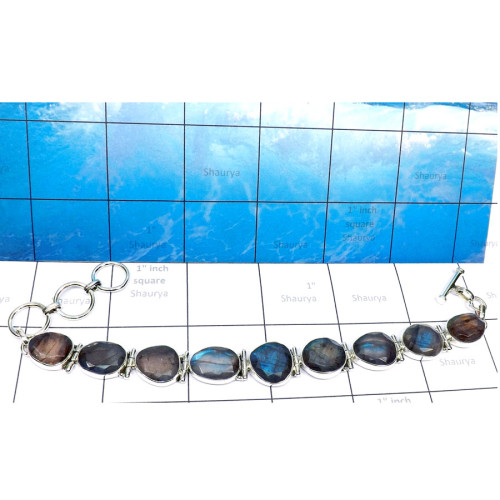Labradorite Cut F - SPB922-Sterling 925 Silver with Cut Labradorite Handmade Stunnin