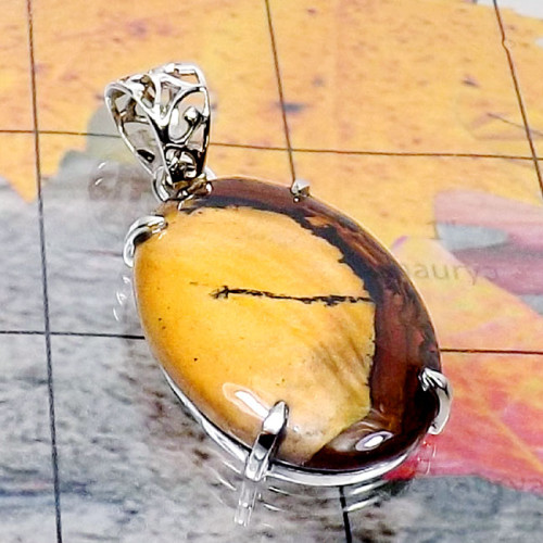 Biggs Jasper O - SPS958-Semiprecious Cab Gemstone 925 Silver Manufacturer Handmad