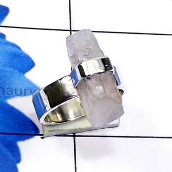 Rainbow Rough D - SPR974-Genuine Rough Gemstone Made in 925 Silver Fancy Prong Set Rainbow Rough D - SPR974-Genuine Rough Gemstone Made in 925 Silver Fancy Prong Set