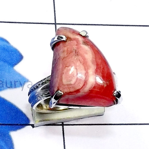 Rodochrosite C - SPR972-Fancy Shape Cab Gemstone 925 Sterling Silver Prong Settin