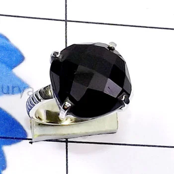 Black Onyx Cut A - SPR971-Square Shape Genuine Cut n Cab Gemstone 925 Silver Manufa