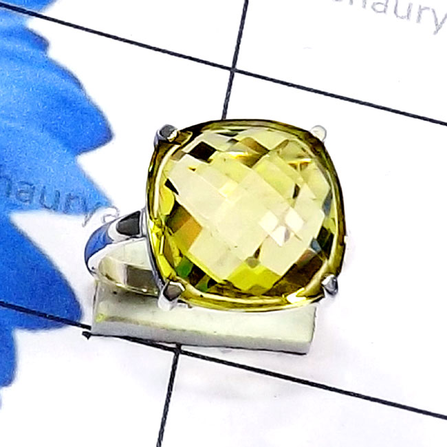 Lemon G - SPR971-Square Shape Genuine Cut n Cab Gemstone 925 Silver Manufa Lemon G - SPR971-Square Shape Genuine Cut n Cab Gemstone 925 Silver Manufa