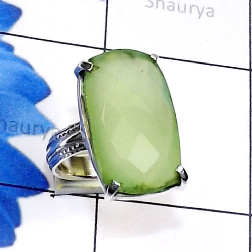 Prynite D - SPR970-Sterling 925 Silver Semiprecious Cut n Cab Gemstone Handm