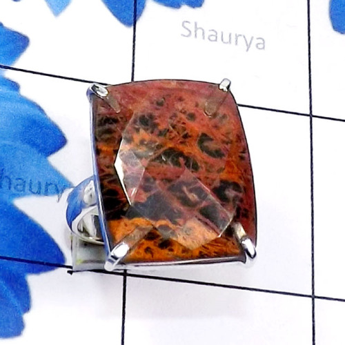 Mahogany Jasper E - SPR970-Sterling 925 Silver Semiprecious Cut n Cab Gemstone Handm