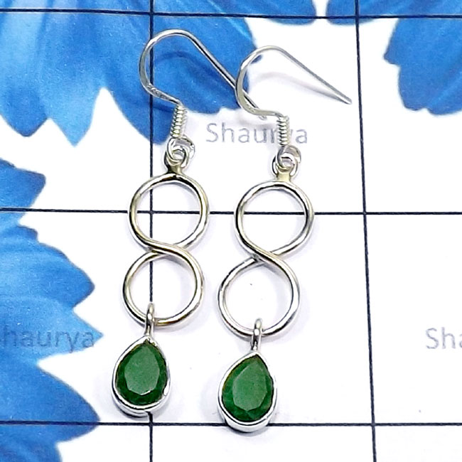 Emerald Corundum B - SDE815-Genuine Cut n Cab Gemstone 925 Silver Handmade Designer E Emerald Corundum B - SDE815-Genuine Cut n Cab Gemstone 925 Silver Handmade Designer E